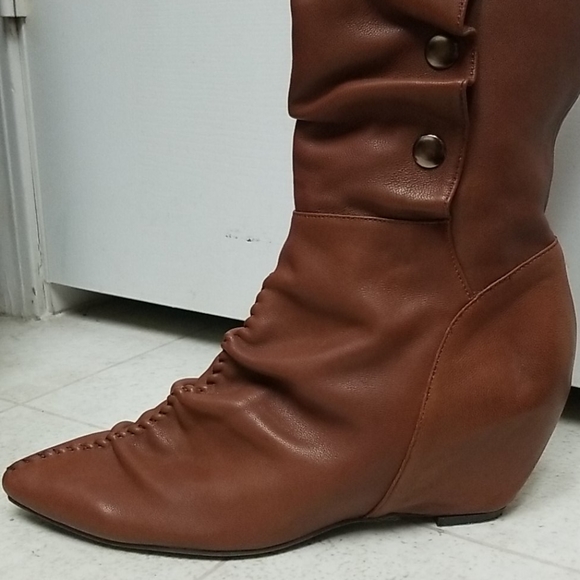 Unique Ruching Leather Boots Funky - Picture 4 of 8